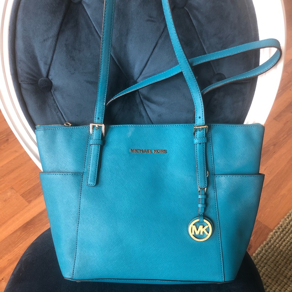 Michael Kors saffiano leather bag, deep turquoise